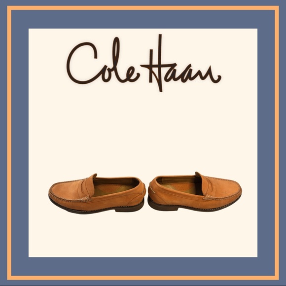 Cole Haan Orange Leather Loafers 9 - Picture 4 of 12